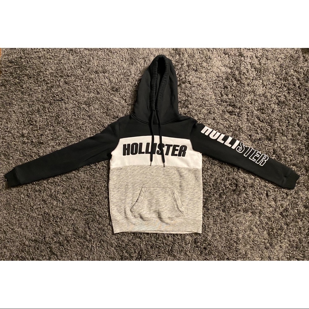 Hollister Hoodie (Black, White & Grey)